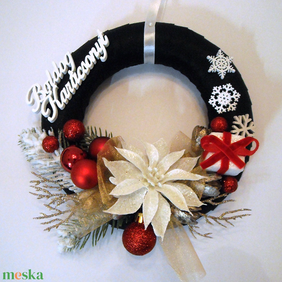 Karácsonyi kopogtató 26 - karácsony - karácsonyi lakásdekoráció - karácsonyi ajtódíszek - Meska.hu