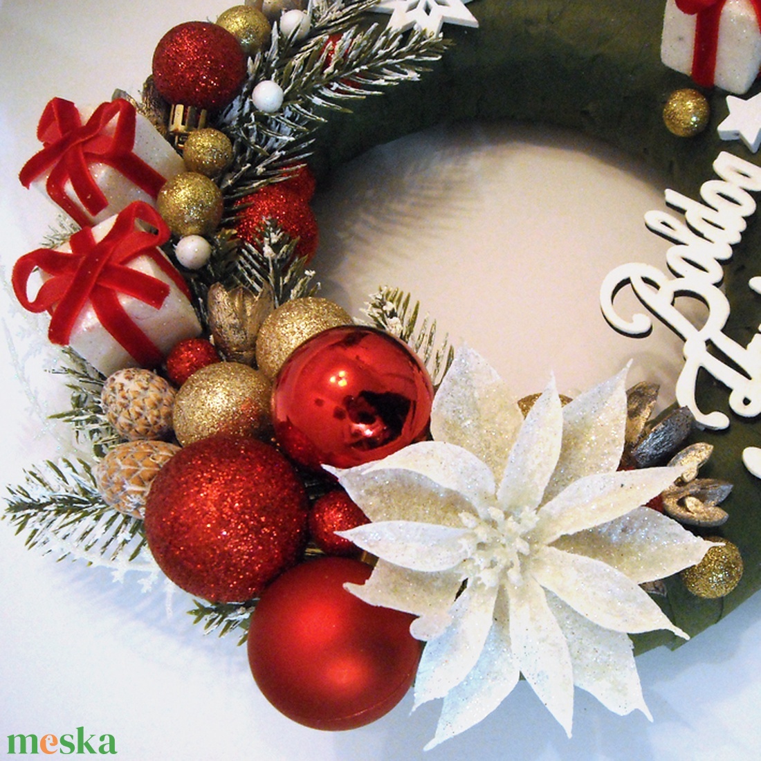 Karácsonyi asztaldísz 28 - karácsony - karácsonyi lakásdekoráció - ünnepi asztaldekoráció - Meska.hu