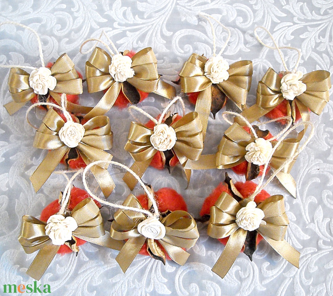 10db karácsonyfadísz dobozzal 106 - karácsony - karácsonyi lakásdekoráció - karácsonyfadíszek - Meska.hu