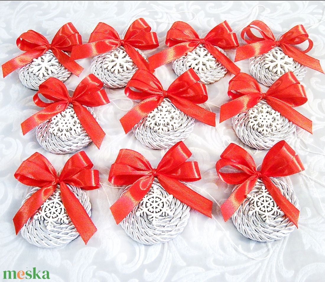 10db karácsonyfadísz dobozzal 111 - karácsony - karácsonyi lakásdekoráció - karácsonyfadíszek - Meska.hu