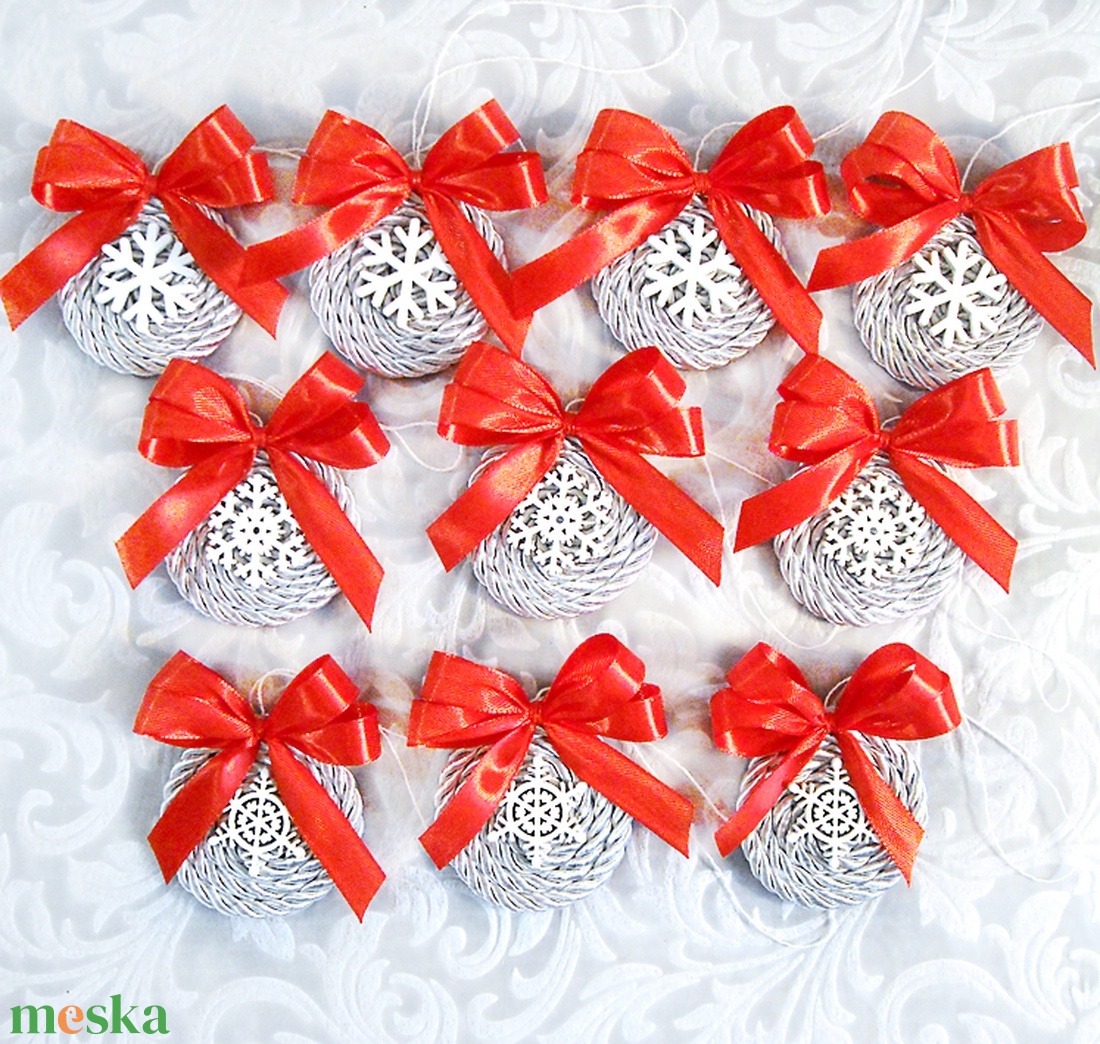 10db karácsonyfadísz dobozzal 111 - karácsony - karácsonyi lakásdekoráció - karácsonyfadíszek - Meska.hu