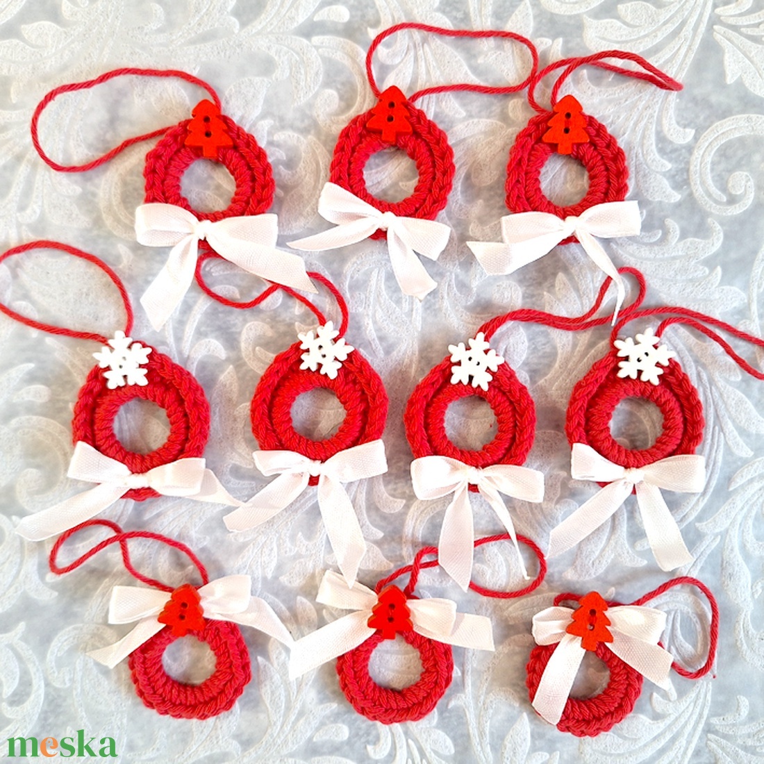 10db horgolt karácsonyfadísz 172 - karácsony - karácsonyi lakásdekoráció - karácsonyfadíszek - Meska.hu