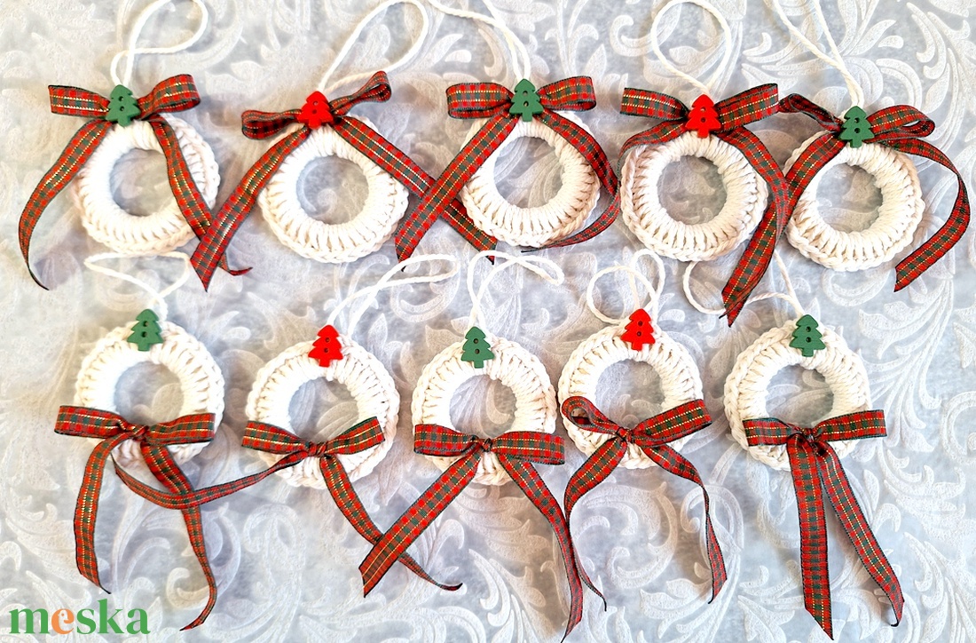 10db horgolt karácsonyfadísz 174 - karácsony - karácsonyi lakásdekoráció - karácsonyfadíszek - Meska.hu