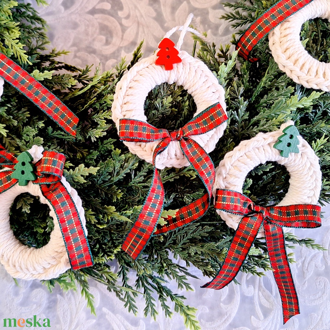 10db horgolt karácsonyfadísz 174 - karácsony - karácsonyi lakásdekoráció - karácsonyfadíszek - Meska.hu