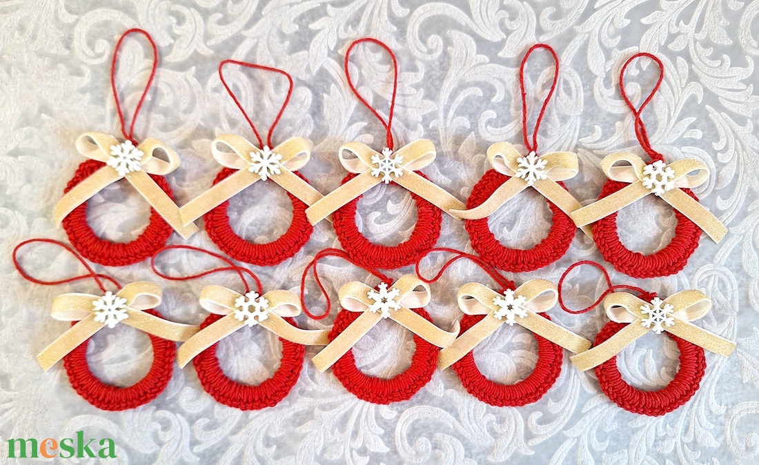 10db horgolt karácsonyfadísz 175 - karácsony - karácsonyi lakásdekoráció - karácsonyfadíszek - Meska.hu