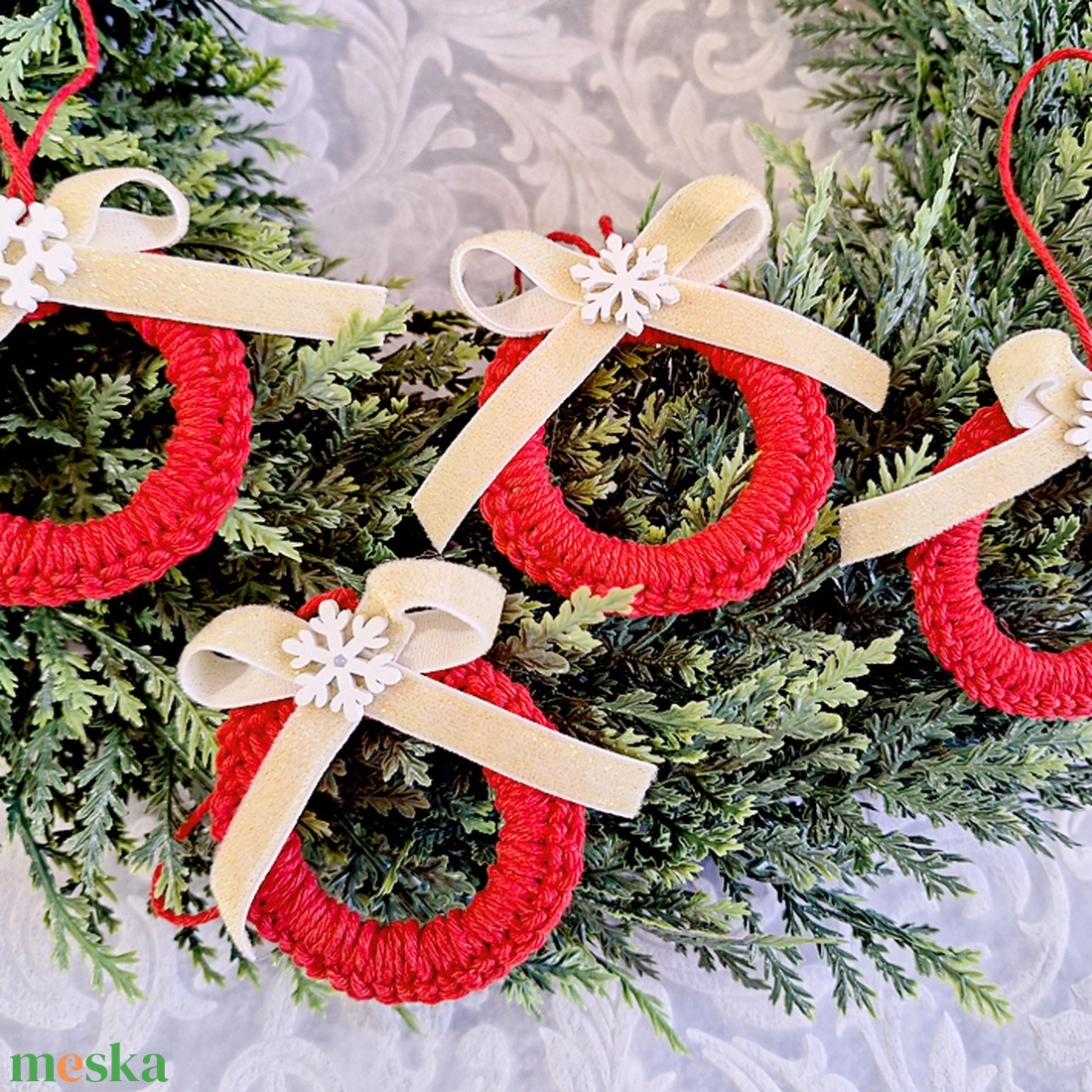 10db horgolt karácsonyfadísz 175 - karácsony - karácsonyi lakásdekoráció - karácsonyfadíszek - Meska.hu