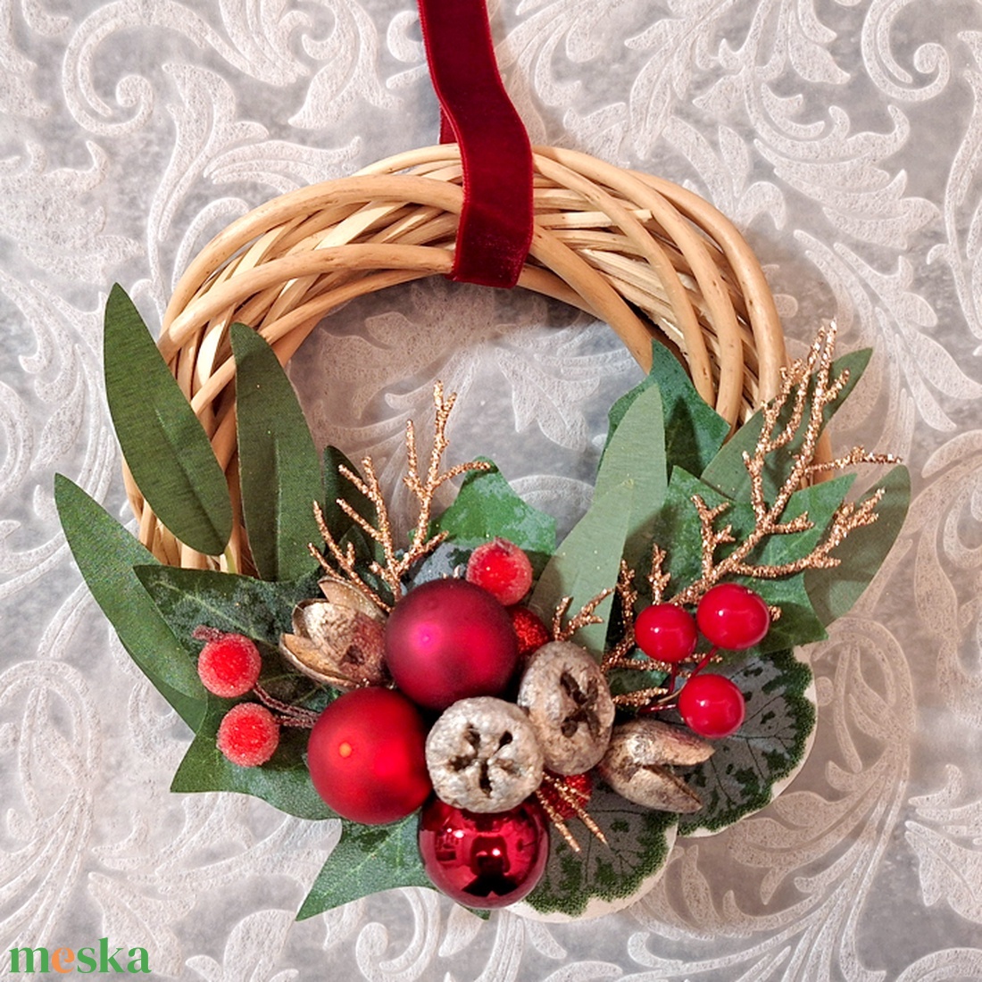 Karácsonyi kopogtató 180 - karácsony - karácsonyi lakásdekoráció - karácsonyi ajtódíszek - Meska.hu