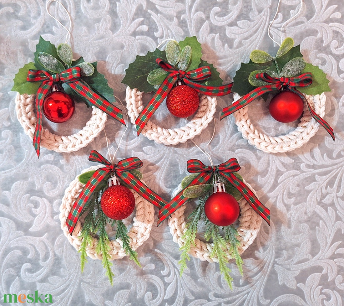 5db nagy horgolt karácsonyfadísz 184 - karácsony - karácsonyi lakásdekoráció - karácsonyfadíszek - Meska.hu