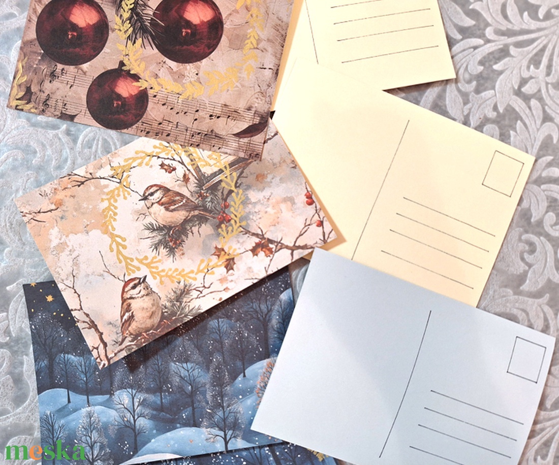 7db képeslap 191 - karácsony - karácsonyi ajándékozás - karácsonyi képeslap, üdvözlőlap, ajándékkísérő - Meska.hu