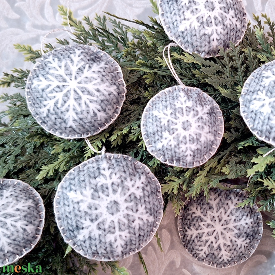 10db filc karácsonyfadísz 199 - karácsony - karácsonyi lakásdekoráció - karácsonyfadíszek - Meska.hu