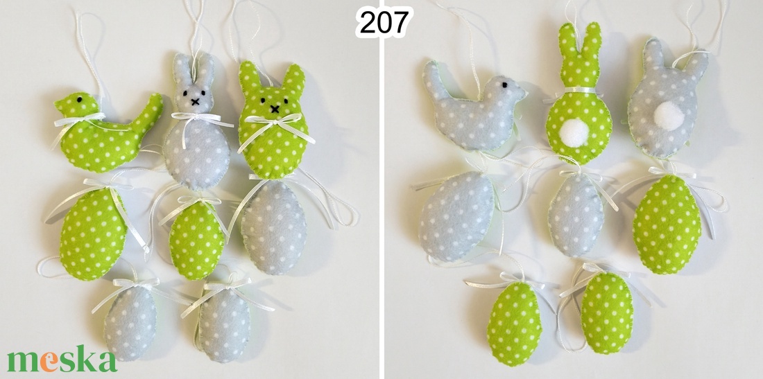 8db filc húsvéti dísz 207-208 - ünnepi díszek, dekorációk - húsvéti díszek és dekorációk - húsvéti tojásfadíszek - Meska.hu