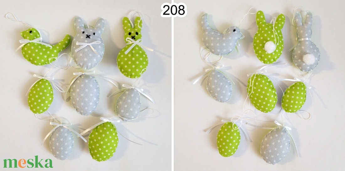 8db filc húsvéti dísz 207-208 - ünnepi díszek, dekorációk - húsvéti díszek és dekorációk - húsvéti tojásfadíszek - Meska.hu