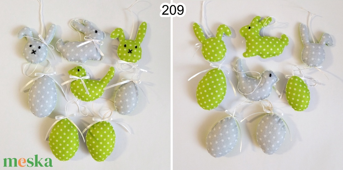 8db filc húsvéti dísz 209-210 - ünnepi díszek, dekorációk - húsvéti díszek és dekorációk - húsvéti tojásfadíszek - Meska.hu