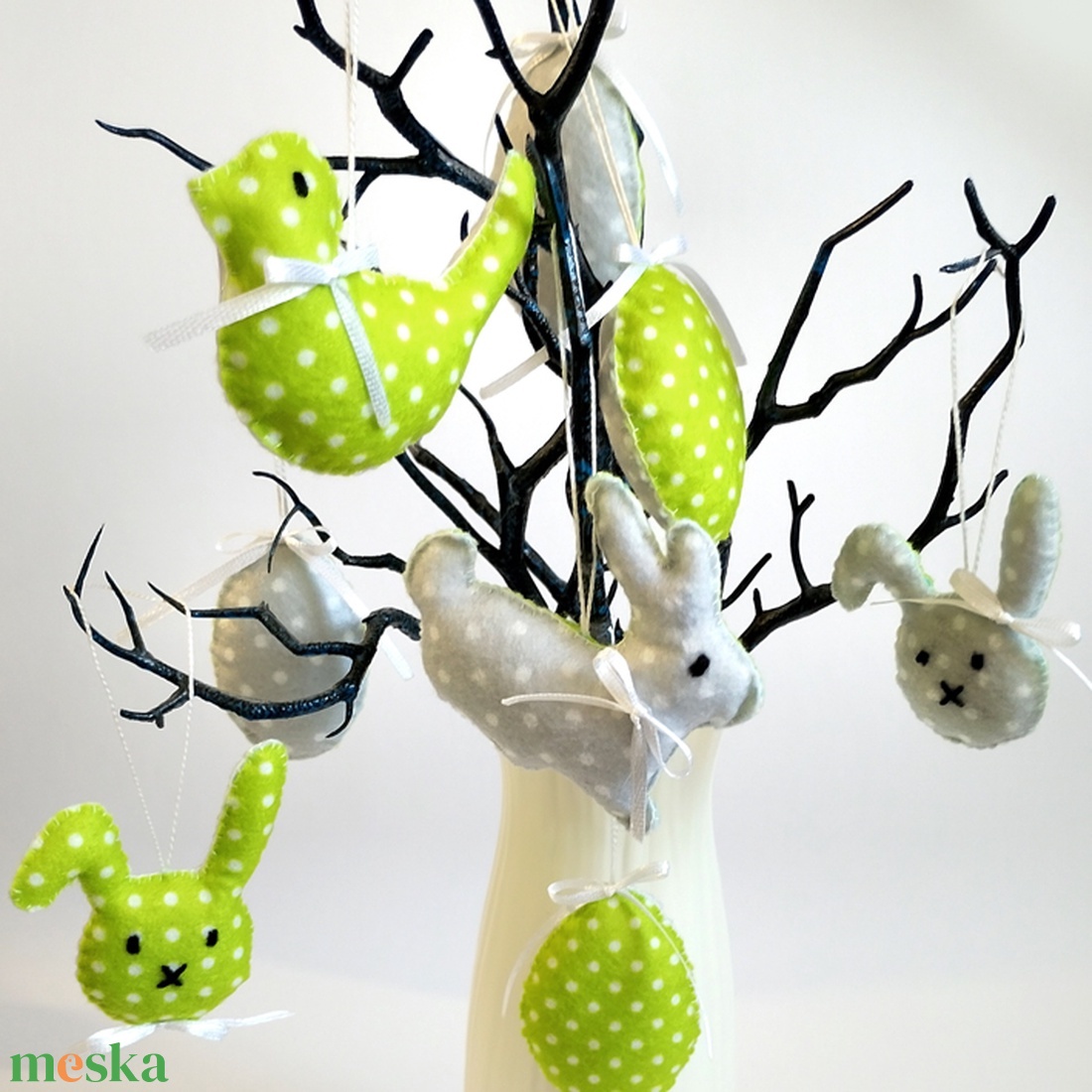 8db filc húsvéti dísz 209-210 - ünnepi díszek, dekorációk - húsvéti díszek és dekorációk - húsvéti tojásfadíszek - Meska.hu