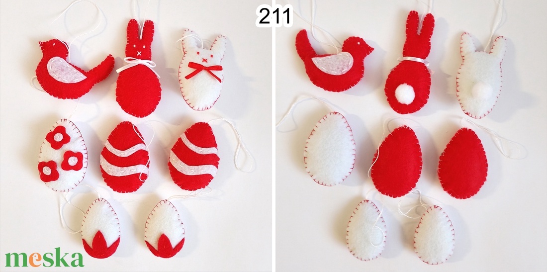 8db filc húsvéti dísz 211-212 - ünnepi díszek, dekorációk - húsvéti díszek és dekorációk - húsvéti tojásfadíszek - Meska.hu