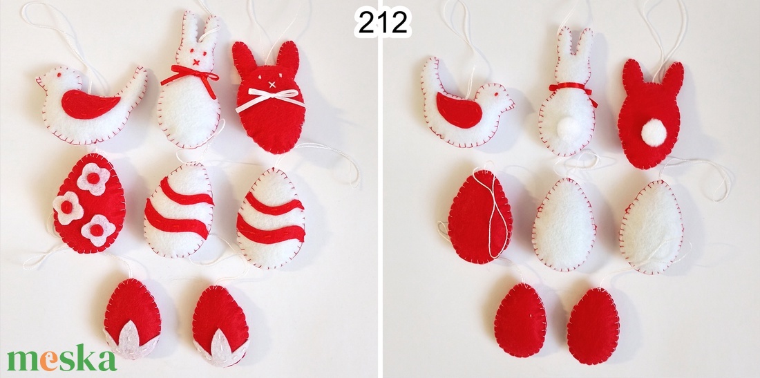 8db filc húsvéti dísz 211-212 - ünnepi díszek, dekorációk - húsvéti díszek és dekorációk - húsvéti tojásfadíszek - Meska.hu