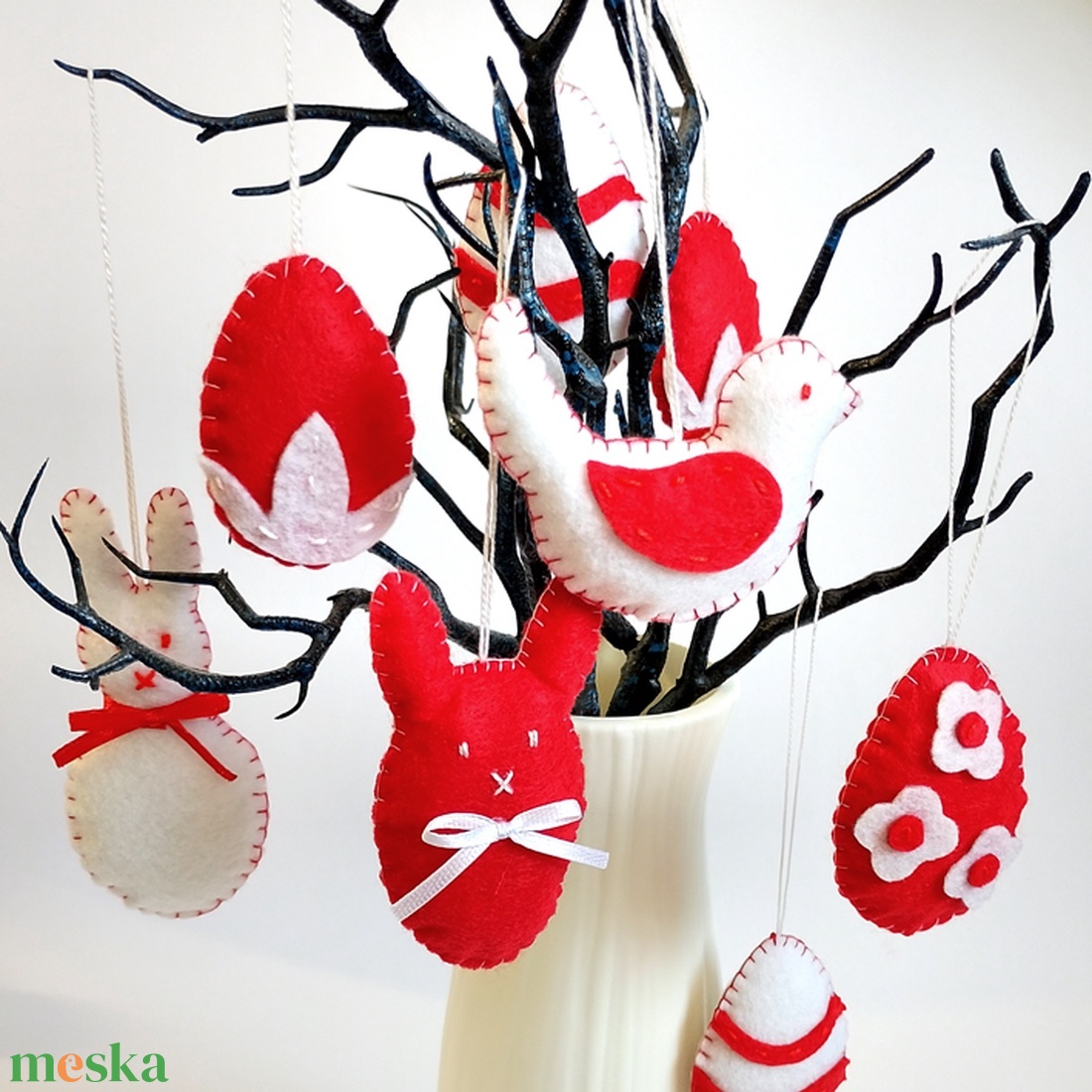 8db filc húsvéti dísz 211-212 - ünnepi díszek, dekorációk - húsvéti díszek és dekorációk - húsvéti tojásfadíszek - Meska.hu