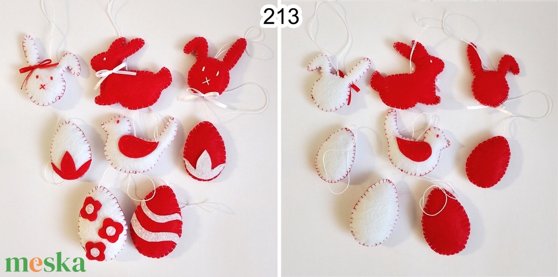 8db filc húsvéti dísz 213-214 - ünnepi díszek, dekorációk - húsvéti díszek és dekorációk - húsvéti tojásfadíszek - Meska.hu