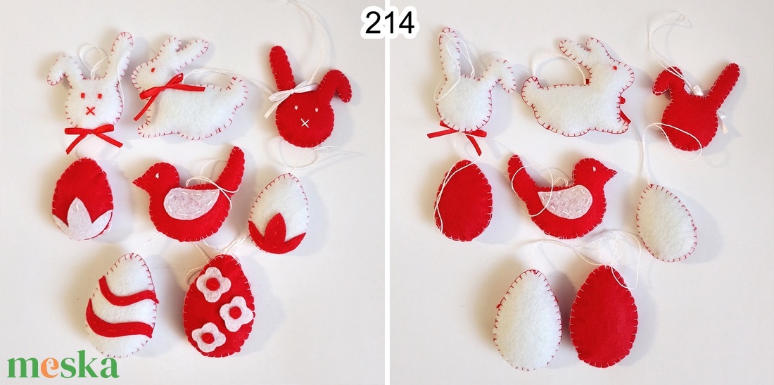 8db filc húsvéti dísz 213-214 - ünnepi díszek, dekorációk - húsvéti díszek és dekorációk - húsvéti tojásfadíszek - Meska.hu