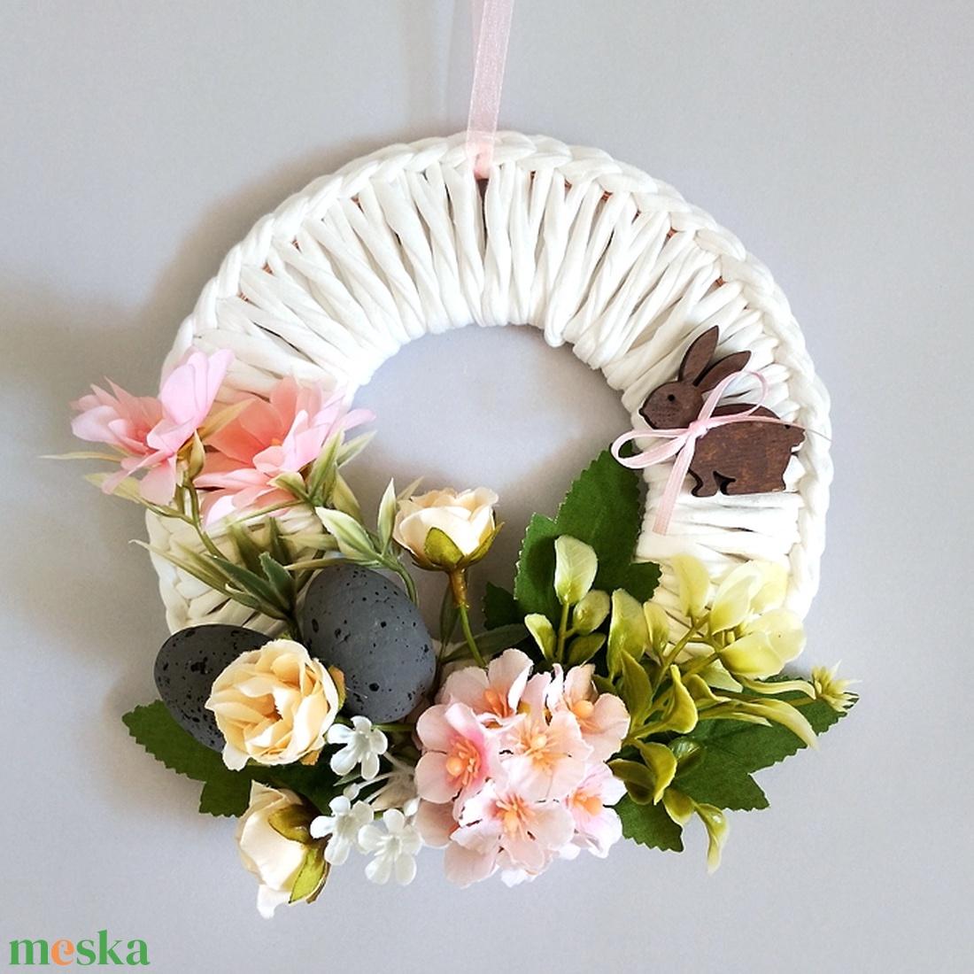 Húsvéti kopogtató 218 - ünnepi díszek, dekorációk - húsvéti díszek és dekorációk - húsvéti ajtódísz, kopogtató - Meska.hu