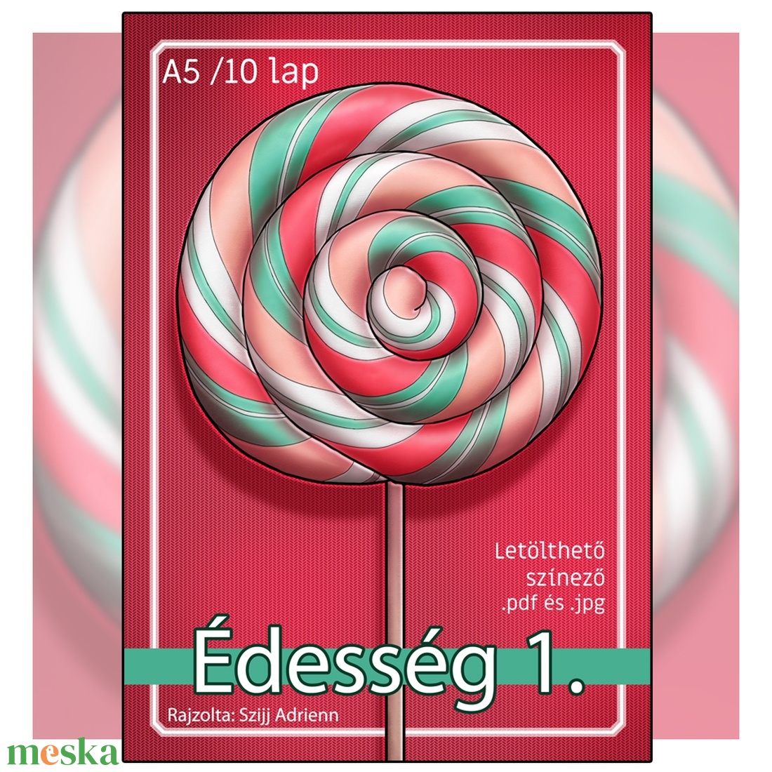 Letölthető színező - Édesség 1 - művészet - grafika & illusztráció - digitális - Meska.hu