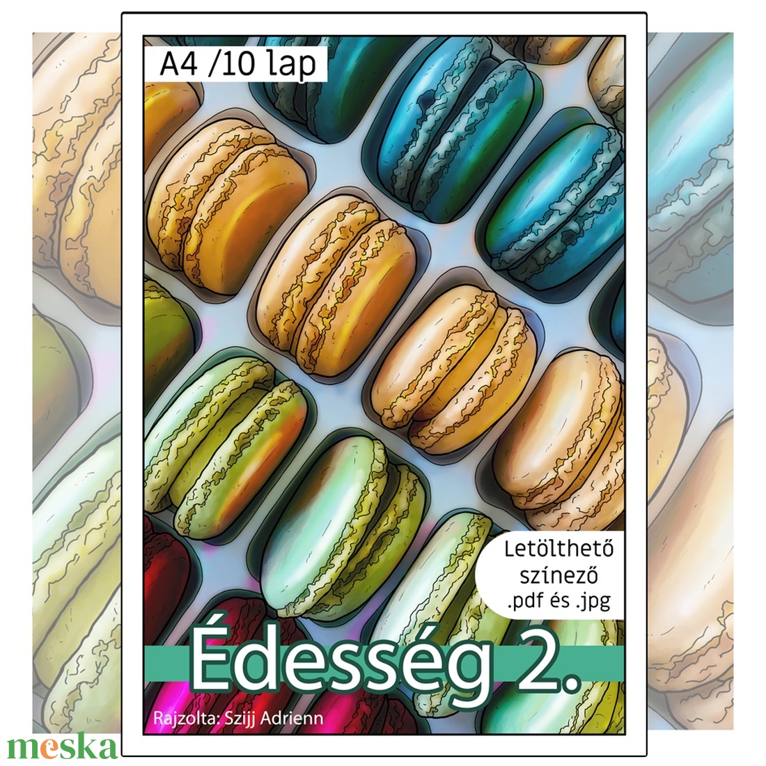 Letölthető színező - Édesség 2 - művészet - grafika & illusztráció - digitális - Meska.hu
