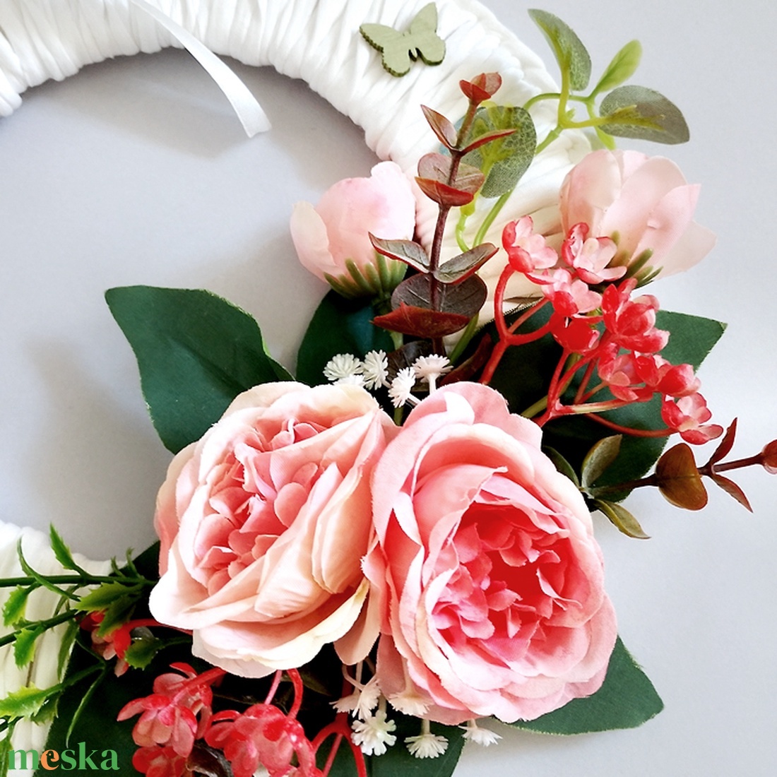 Tavaszi kopogtató 220 - otthon & életmód - virágdekoráció - virágdíszek - dekor koszorúk, kopogtatók - Meska.hu