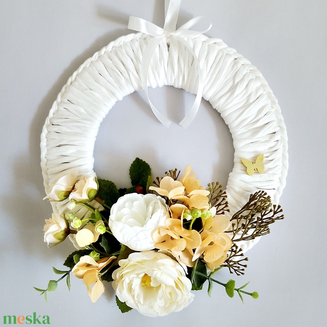 Tavaszi kopogtató 221 - otthon & életmód - virágdekoráció - virágdíszek - dekor koszorúk, kopogtatók - Meska.hu