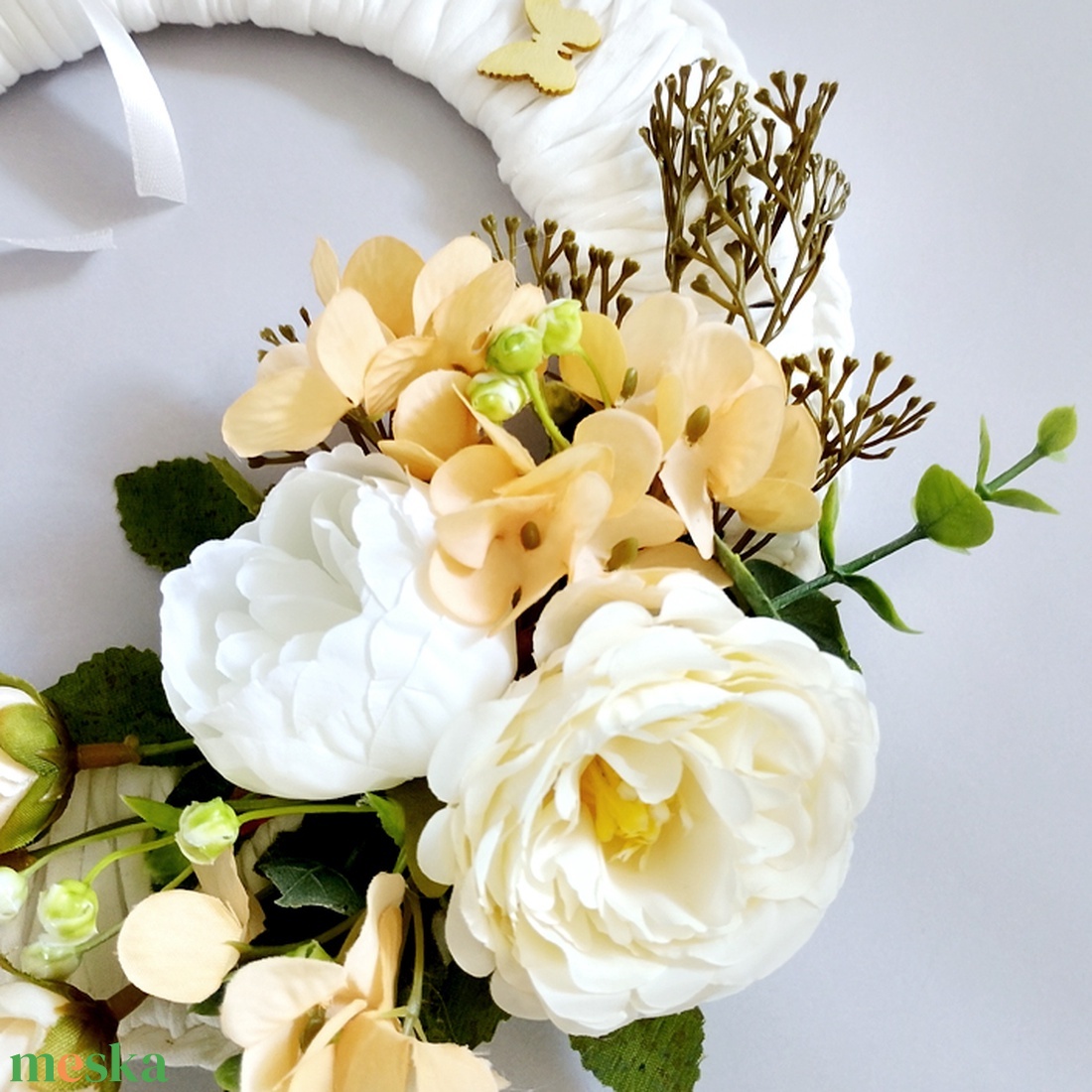 Tavaszi kopogtató 221 - otthon & életmód - virágdekoráció - virágdíszek - dekor koszorúk, kopogtatók - Meska.hu