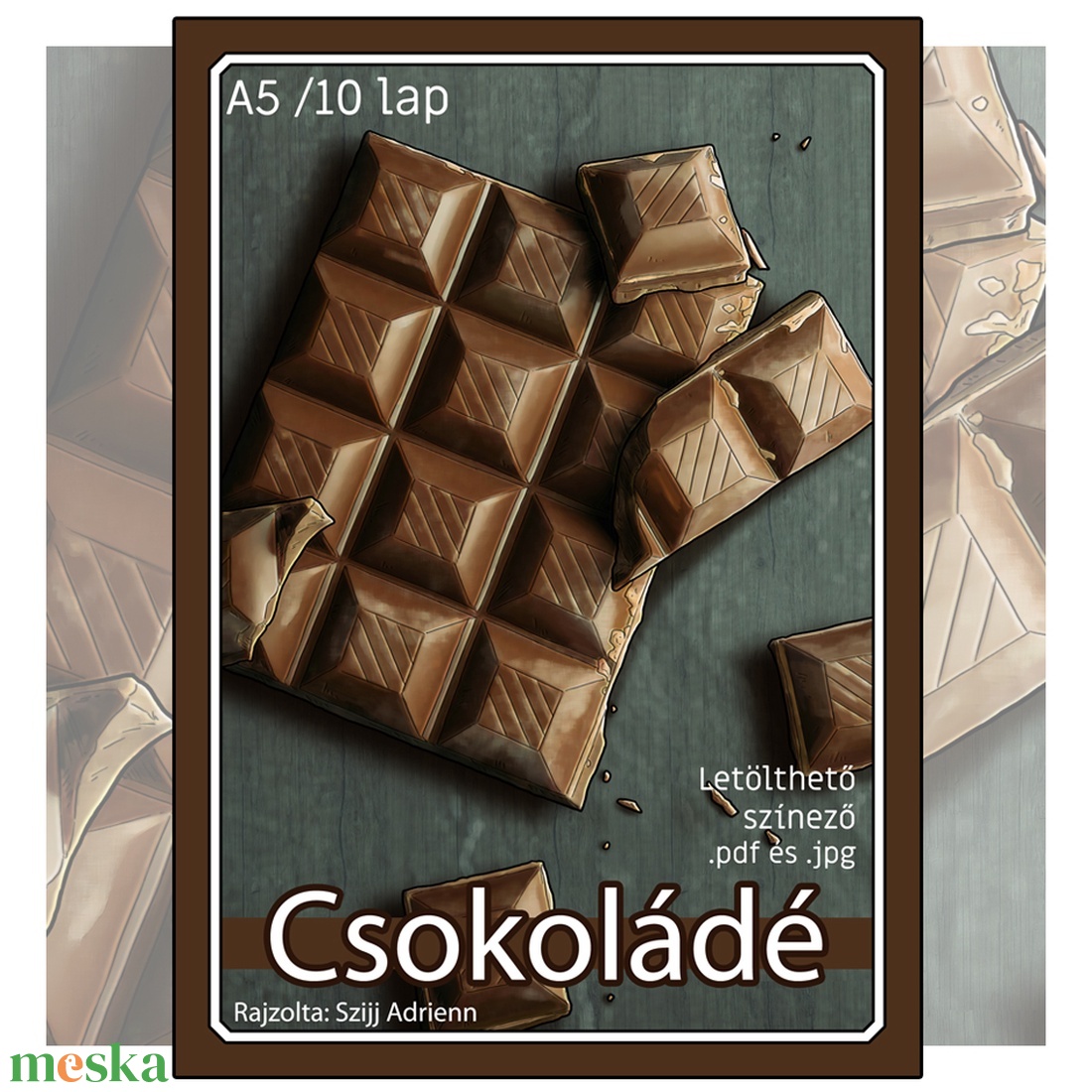 Letölthető színező - Csokoládé - művészet - grafika & illusztráció - digitális - Meska.hu