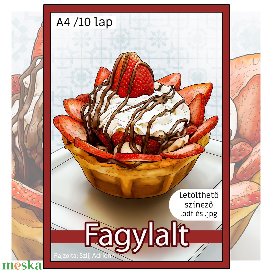 Letölthető színező - Fagylalt - művészet - grafika & illusztráció - digitális - Meska.hu