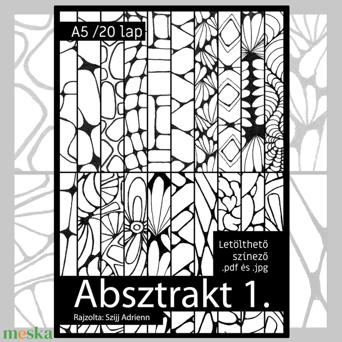 Letölthető színező - Absztrakt 1 - művészet - grafika & illusztráció - digitális - Meska.hu