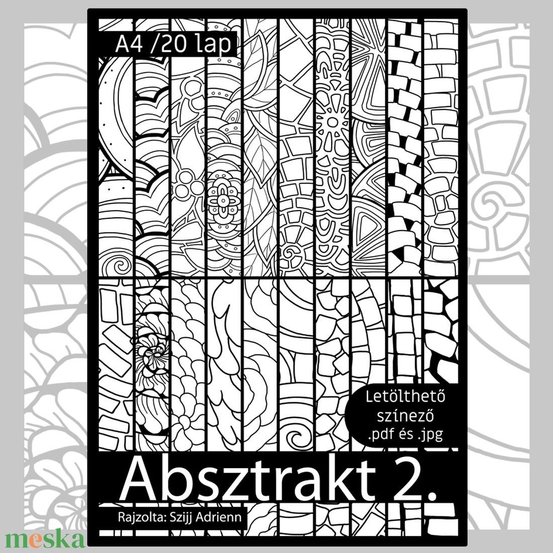 Letölthető színező - Absztrakt 2 - művészet - grafika & illusztráció - digitális - Meska.hu