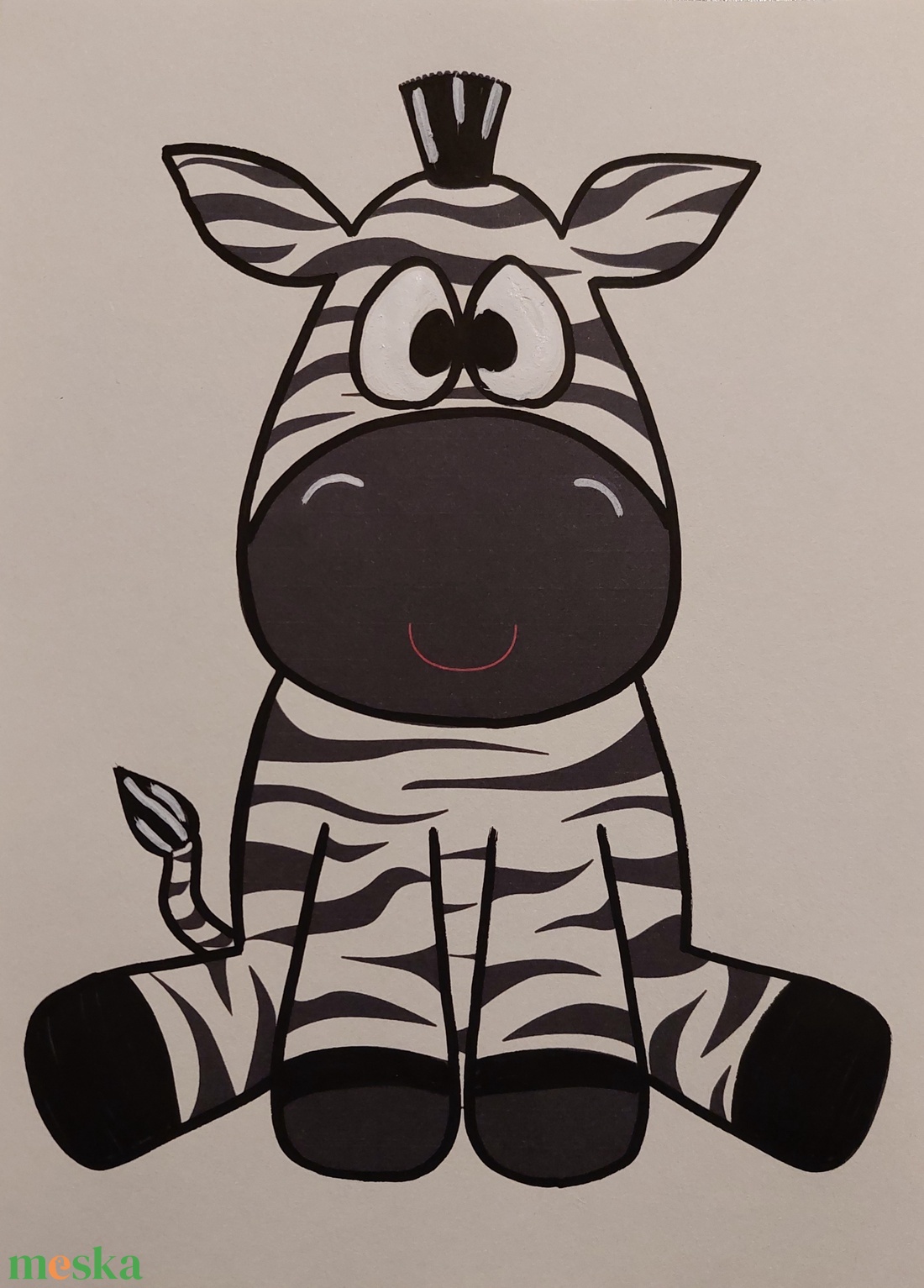 Zebra falikép keretben  - otthon & életmód - babaszoba, gyerekszoba - babaszoba kép - Meska.hu
