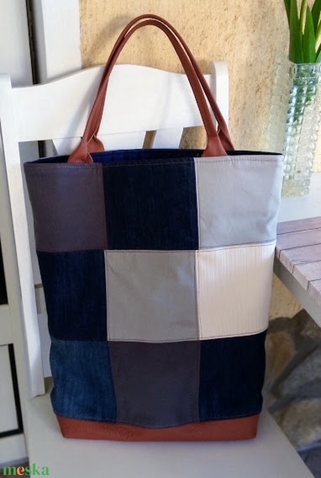 Textil és bőr shopper táska - bélelt, vállon is hordható - táska & tok - bevásárlás & shopper táska - shopper, textiltáska, szatyor - Meska.hu Textil és bőr shopper táska - bélelt, vállon is hordható - táska & tok - bevásárlás & shopper táska - shopper, textiltáska, szatyor - Meska.hu