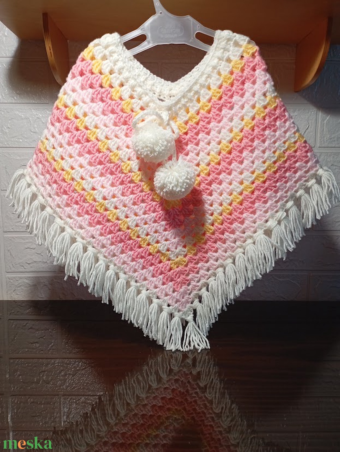 Tavaszi poncsó pici lányoknak - baba - mama - babaruházat - Meska.hu