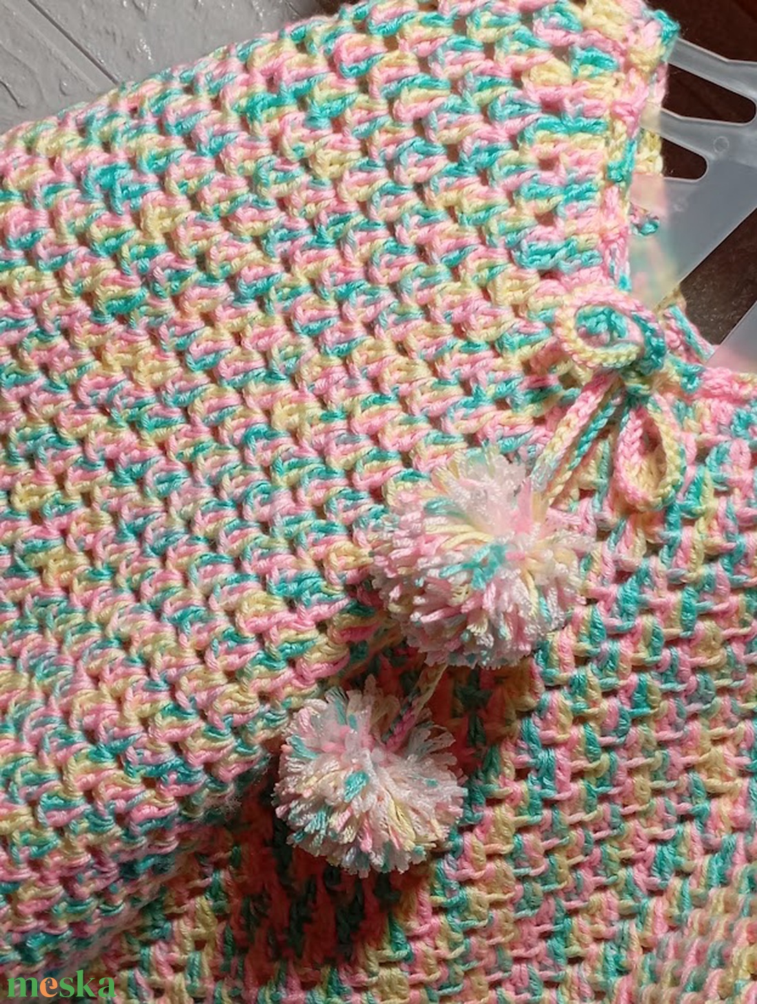 Színes tavaszi poncsó pici lányoknak - baba - mama - babaruházat - Meska.hu