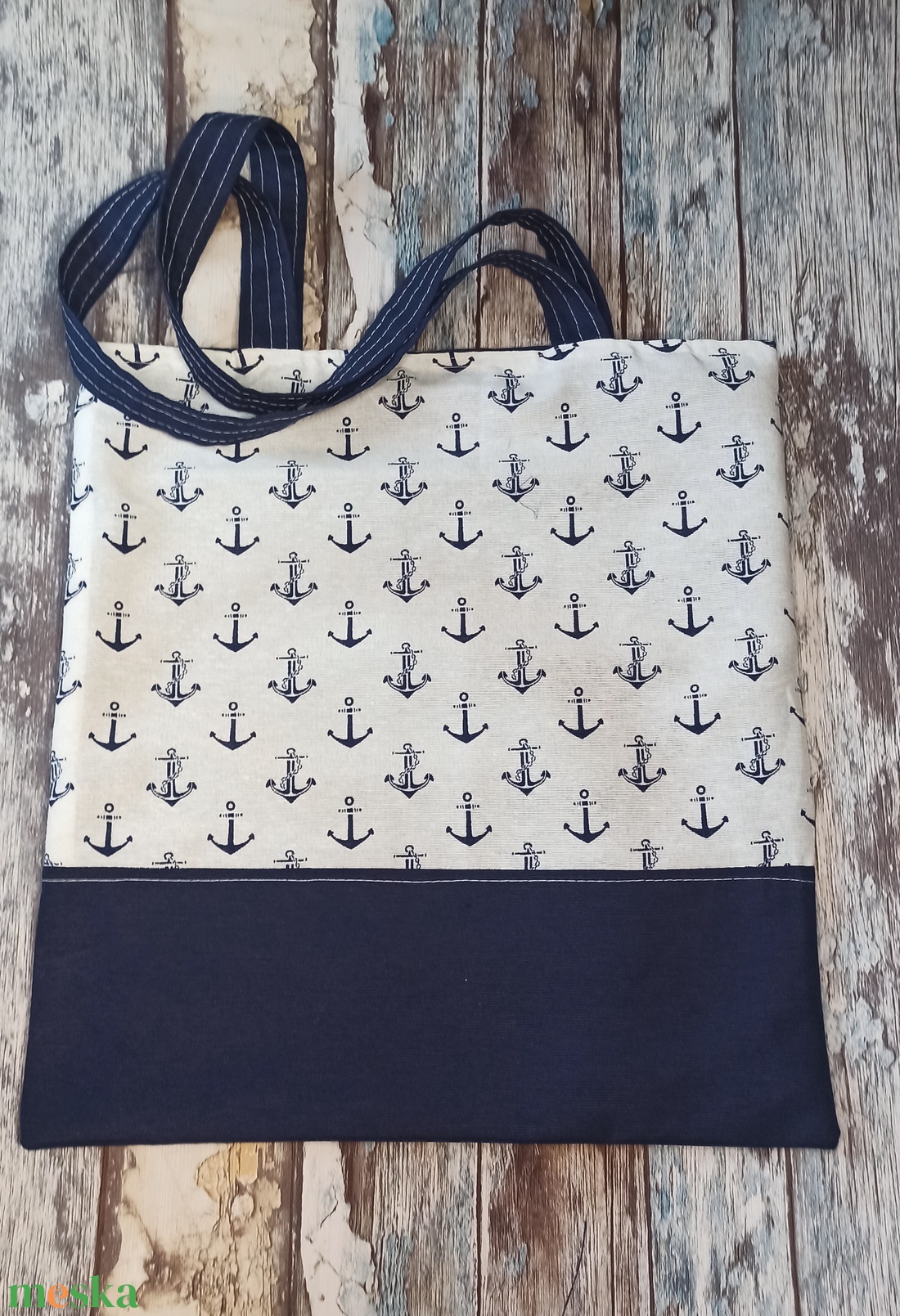 Tengerész mintás textil szatyor - táska & tok - bevásárlás & shopper táska - kenyeres zsák - Meska.hu Tengerész mintás textil szatyor - táska & tok - bevásárlás & shopper táska - kenyeres zsák - Meska.hu