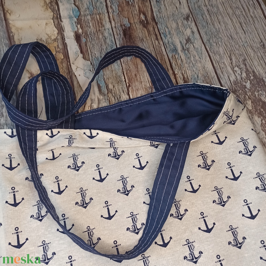 Tengerész mintás textil szatyor - táska & tok - bevásárlás & shopper táska - kenyeres zsák - Meska.hu Tengerész mintás textil szatyor - táska & tok - bevásárlás & shopper táska - kenyeres zsák - Meska.hu