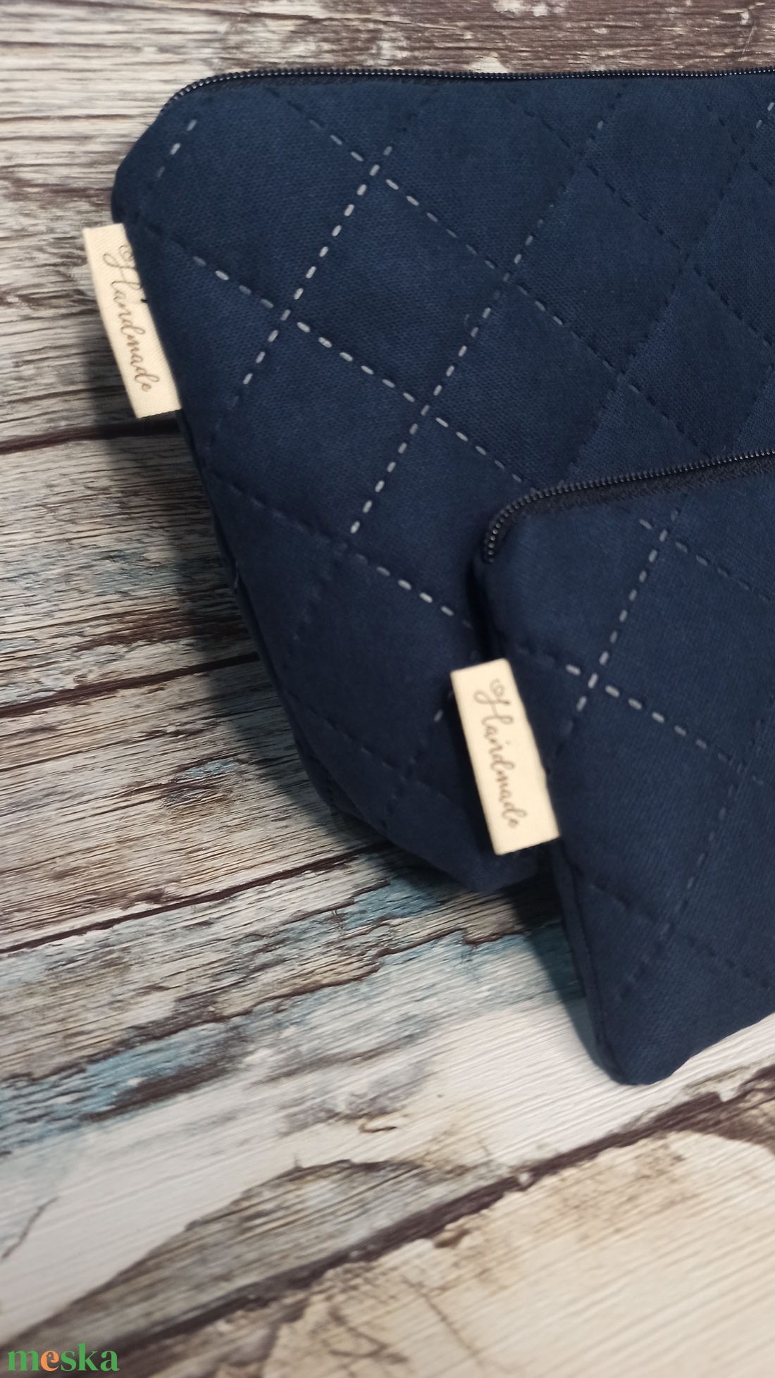 Pihe puha sötétkék neszeszer szett  - szépségápolás - arcápolás - smink kellék - Meska.hu