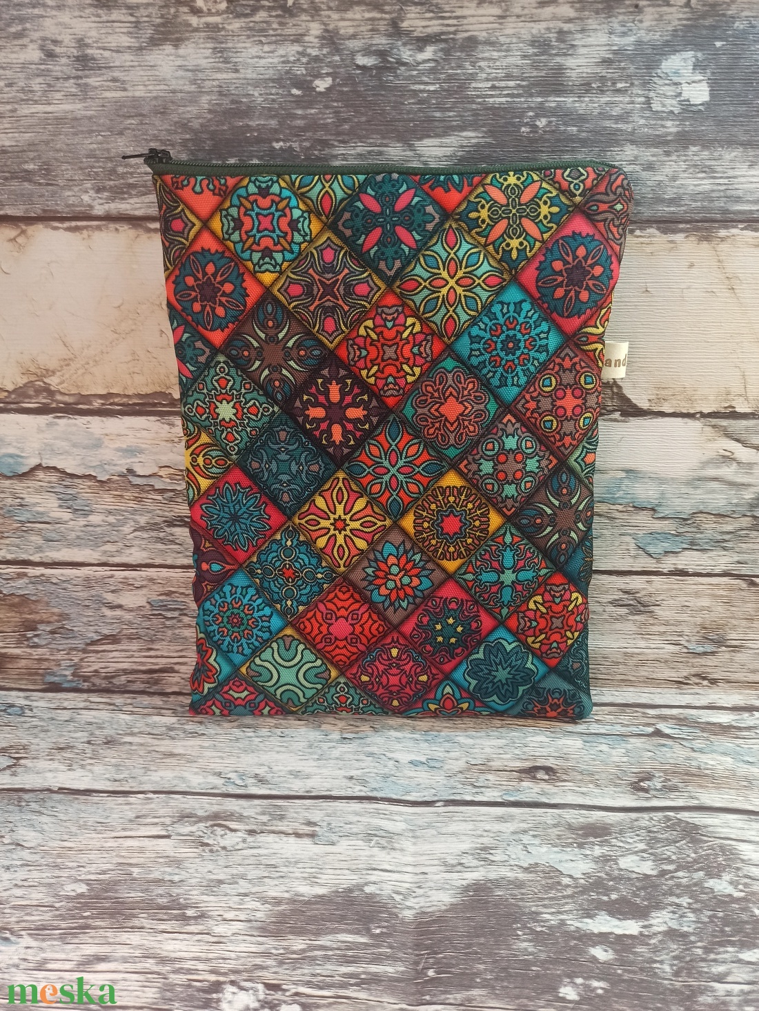 Mozaik mintás könyv tok tablet tok ebook tok zöld  - könyv & zene - könyvtok - Meska.hu