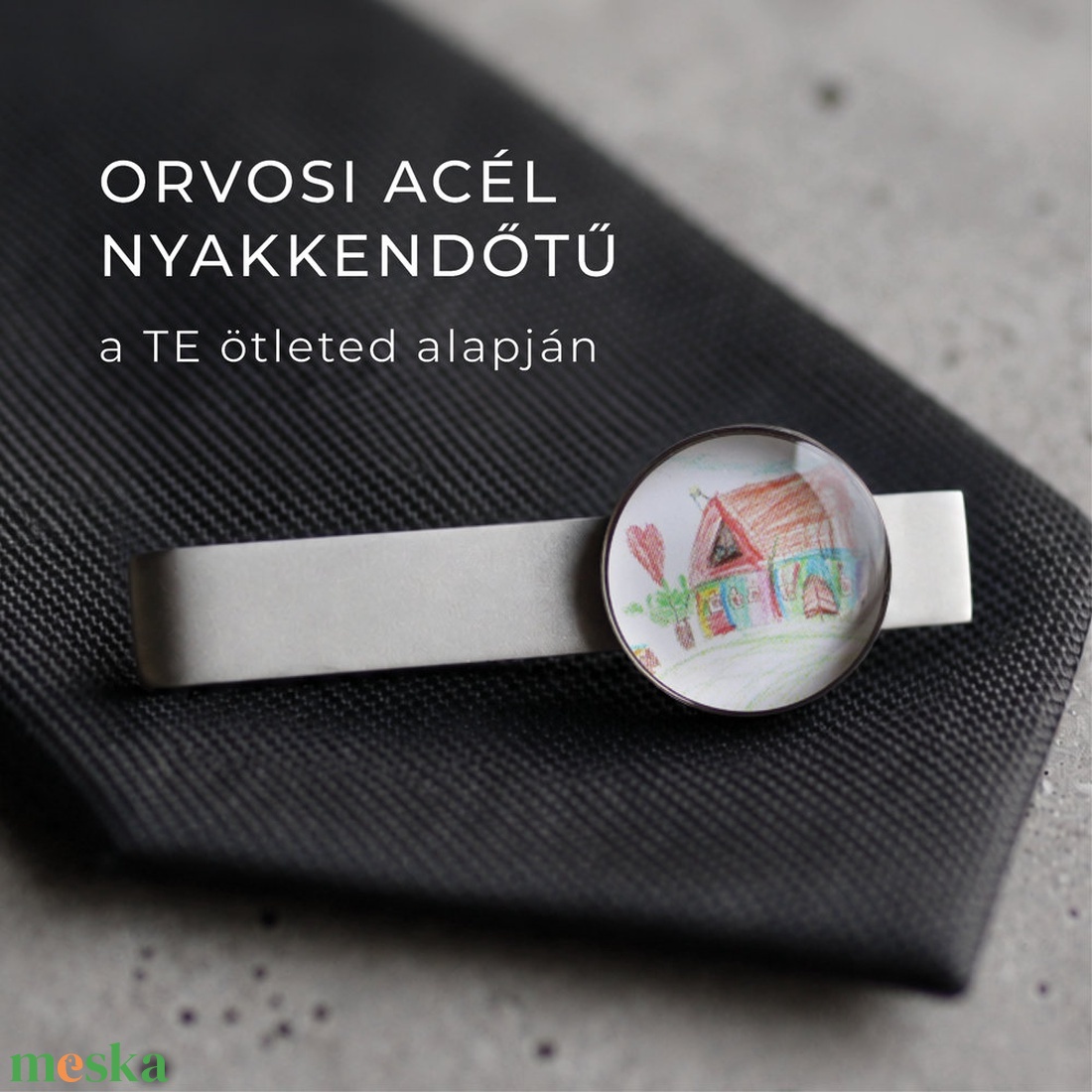 Egyedi fényképes nyakkendőtű - orvosi acél - ékszer - nyakkendőtű - Meska.hu