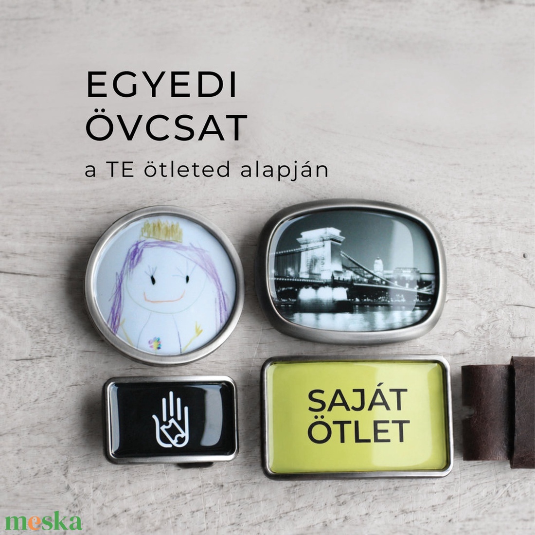 Egyedi övcsat saját fotóval vagy grafikával � személyre szabott ajándék - ruha & divat - öv & övcsat - övcsat - Meska.hu