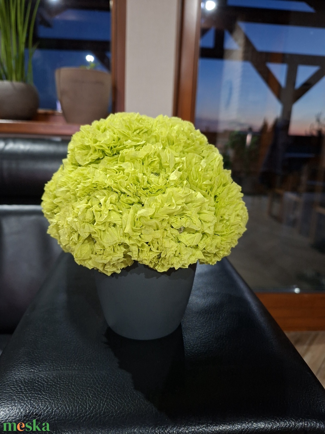 Szalvéta virág, szülinapra, névnapra, anyák napjára, ballagásra. Örökvirág. Ajándék. - otthon & életmód - virágdekoráció - virágdíszek - virágdísz kaspóban - Meska.hu