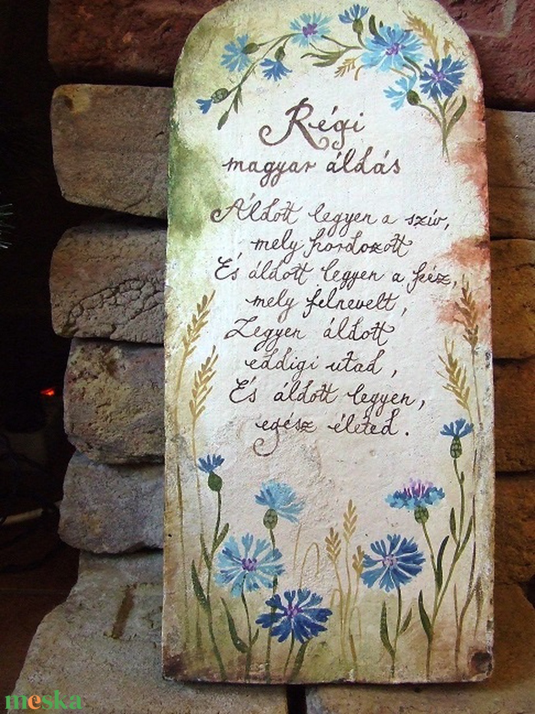 Festett Áldás (búzavirágos) - otthon & életmód - vallás - házi áldás - Meska.hu Festett Áldás (búzavirágos) - otthon & életmód - vallás - házi áldás - Meska.hu