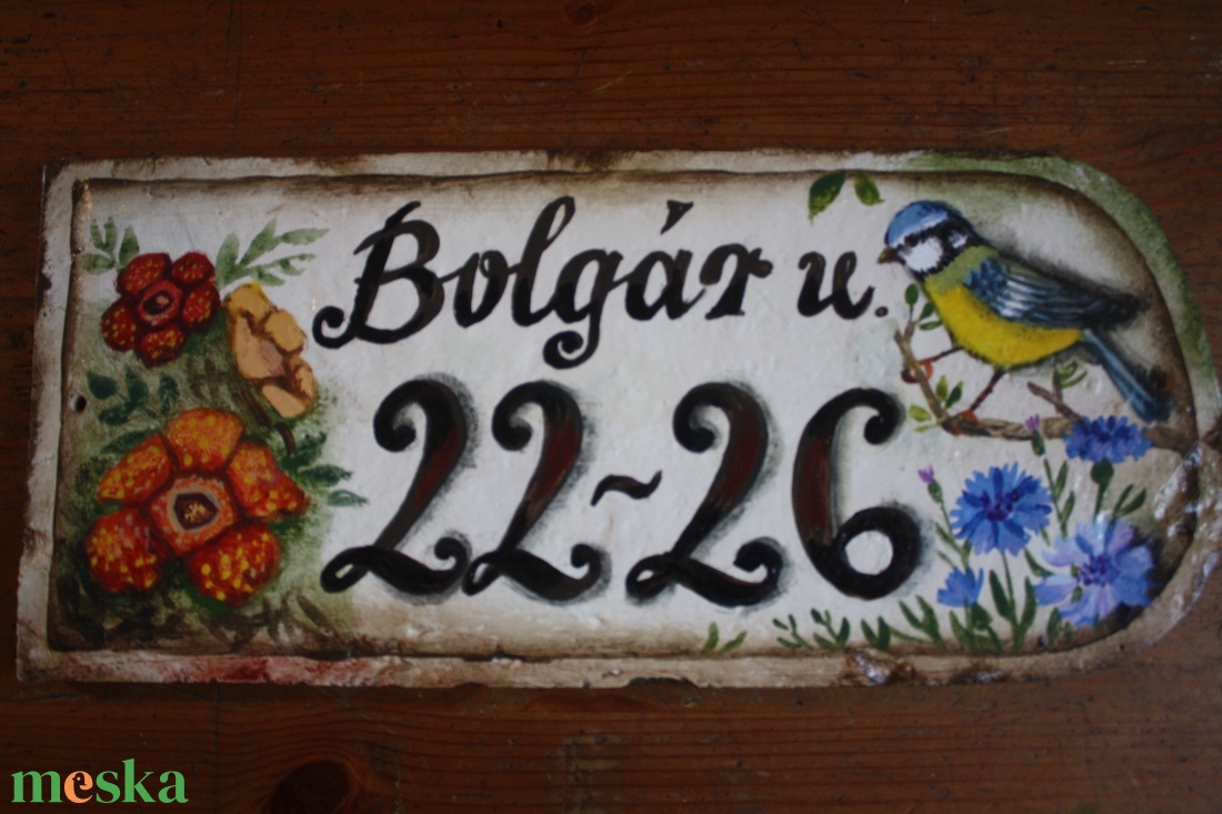 Festett Utcatábla (egyedi minta) - otthon & életmód - ház & kert - házszám - Meska.hu