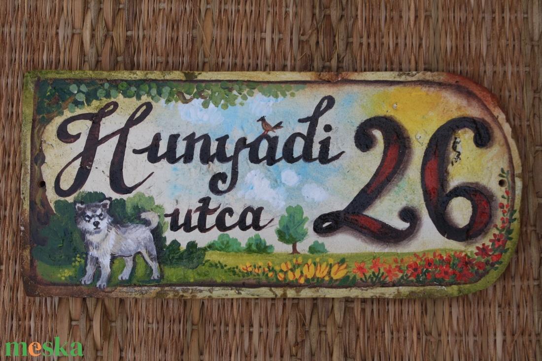 Festett Utcatábla (egyedi minta) - otthon & életmód - ház & kert - házszám - Meska.hu