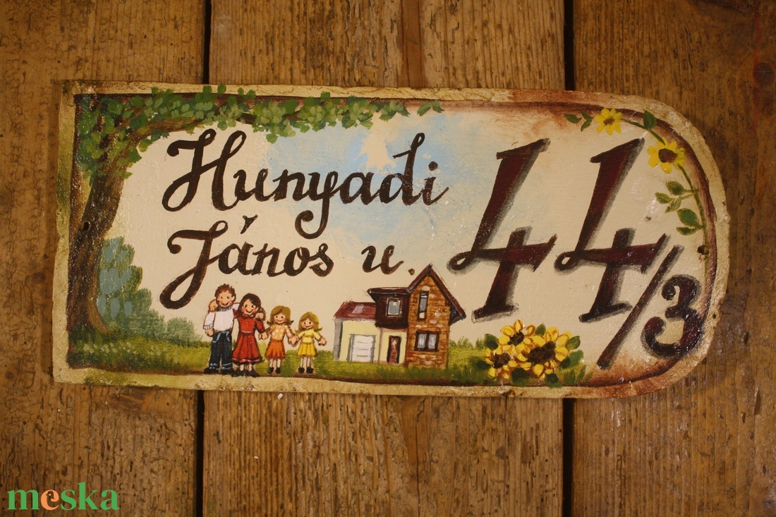Festett Utcatábla (egyedi minta) - otthon & életmód - ház & kert - házszám - Meska.hu