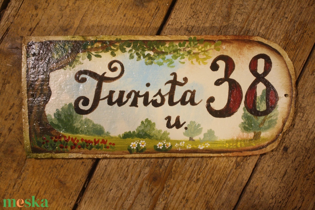Festett Utcatábla (egyedi minta) - otthon & életmód - ház & kert - házszám - Meska.hu