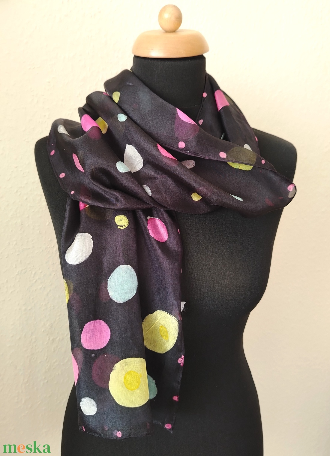 Pöttyös batik selyemsál  - ruha & divat - sál, sapka, kendő - sál - Meska.hu Pöttyös batik selyemsál  - ruha & divat - sál, sapka, kendő - sál - Meska.hu